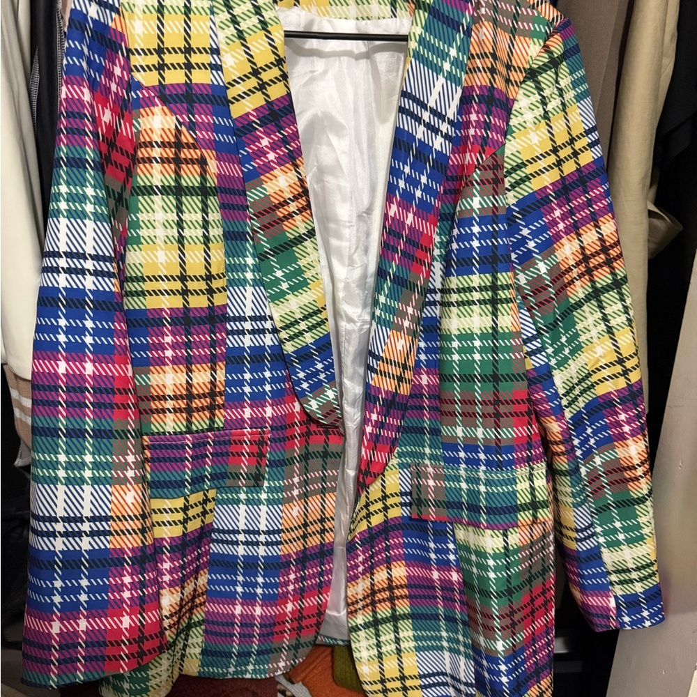 Multicolor Plaid Blazer